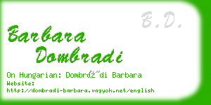 barbara dombradi business card